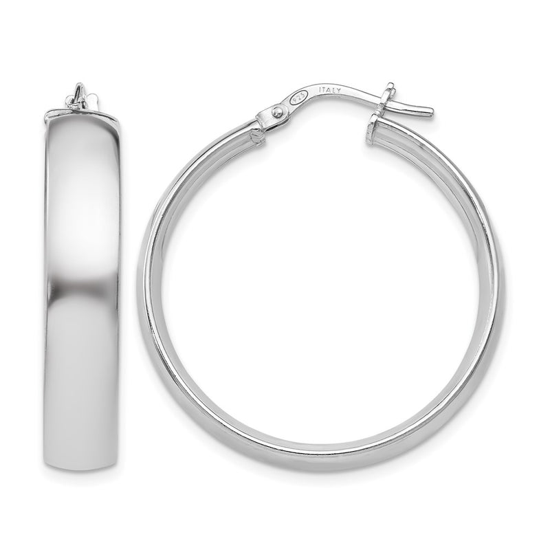Sterling Silver Polished Hinged Hoop Earrings