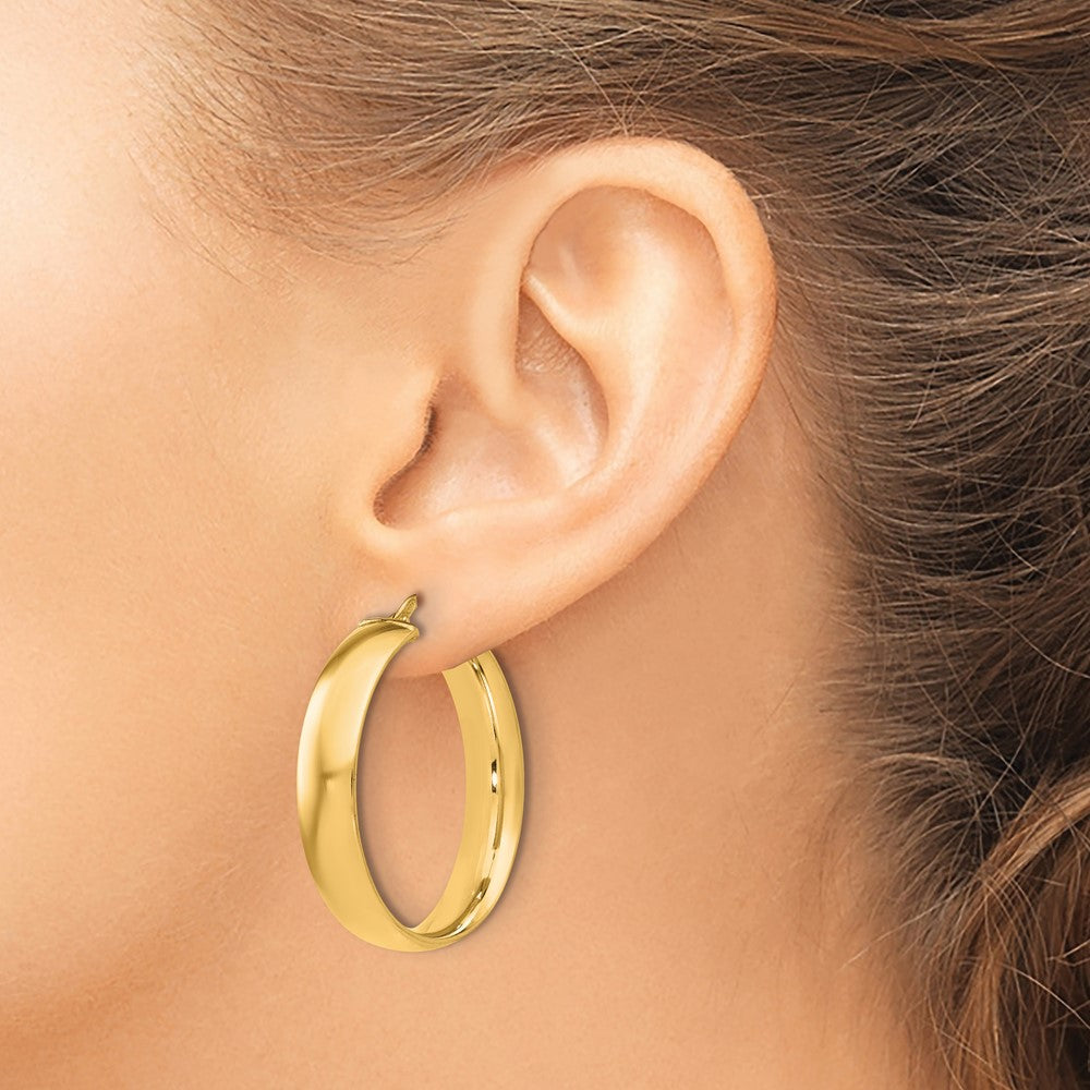 Sterling Silver Gold Tone Polished Hinged Hoop Earrings