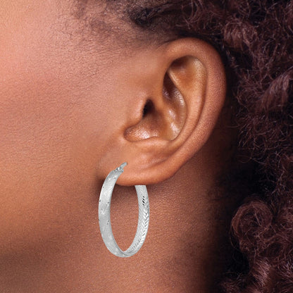 Sterling Silver Rhodium In/Out D/C Earrings
