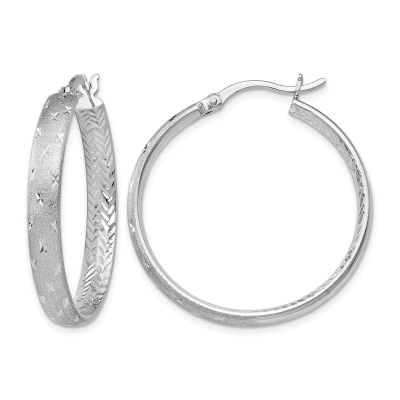 Sterling Silver Rhodium In/Out D/C Earrings