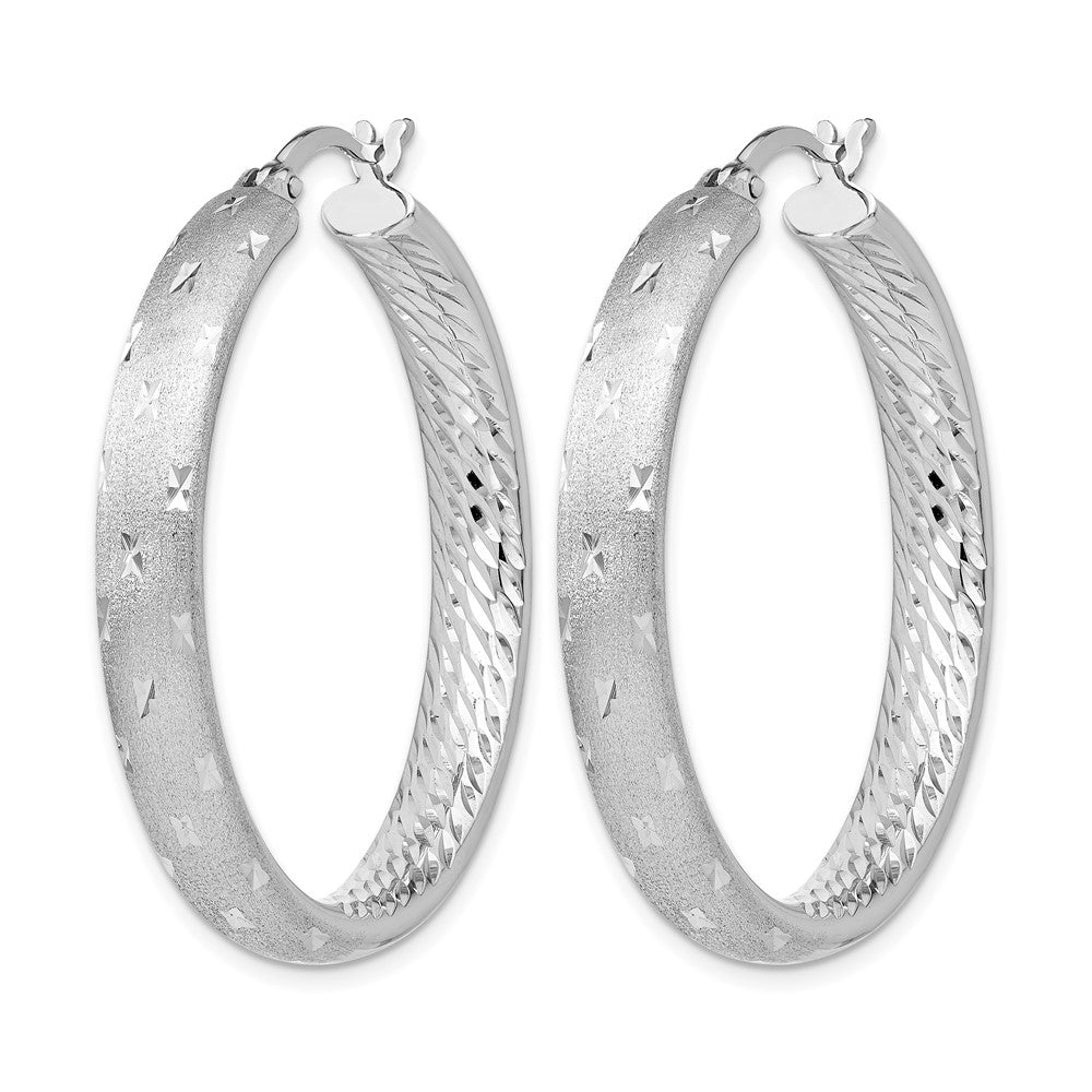 Sterling Silver Rhodium In/Out D/C Earrings