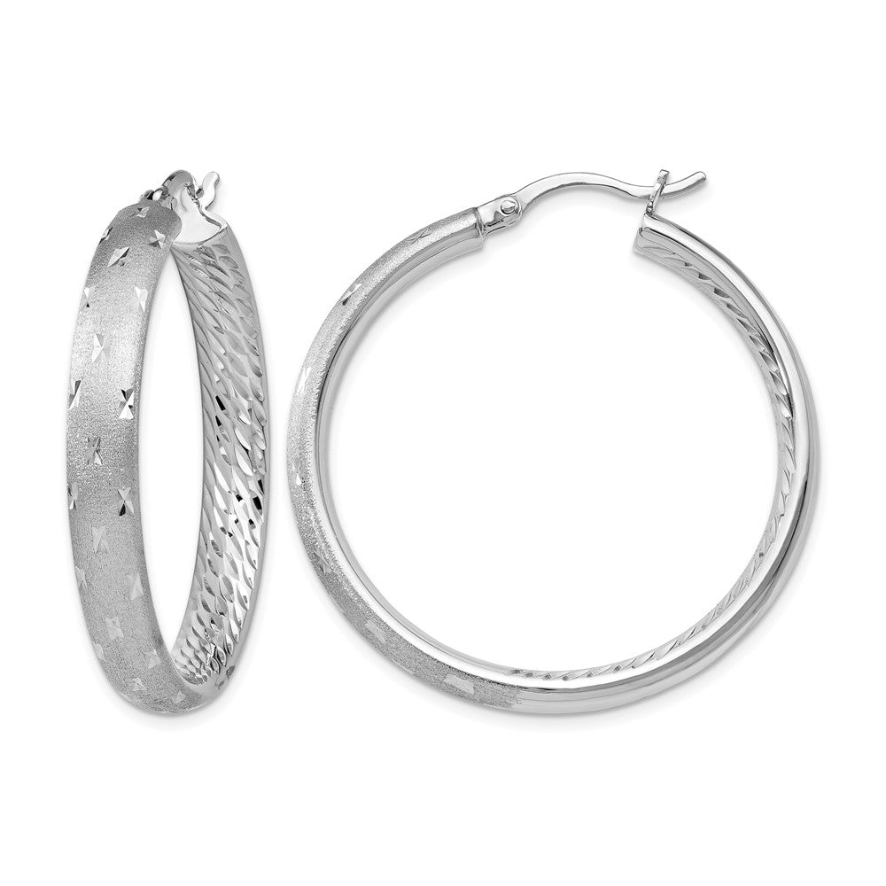 Sterling Silver Rhodium In/Out D/C Earrings