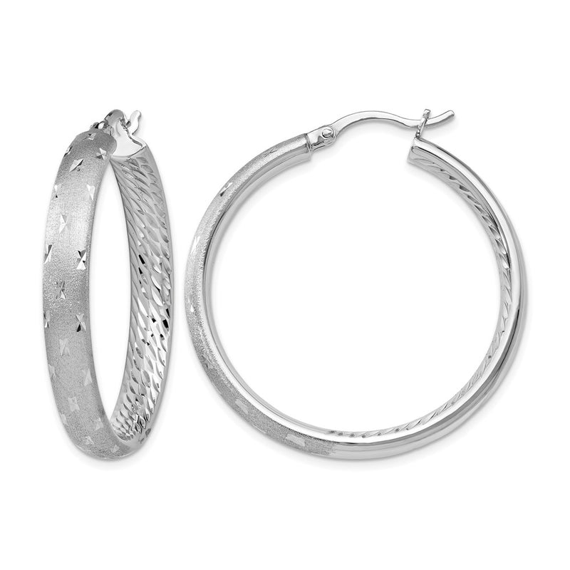 Sterling Silver Rhodium In/Out D/C Earrings