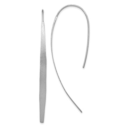Sterling Silver Rhodium Plated Polished & Brushed Earrings