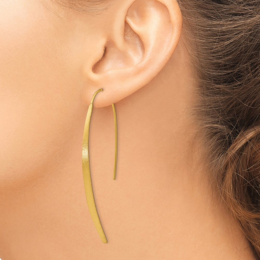 Ss/Gold Plated Sterling Silver Gold-Plated Polished And Brushed Earrings