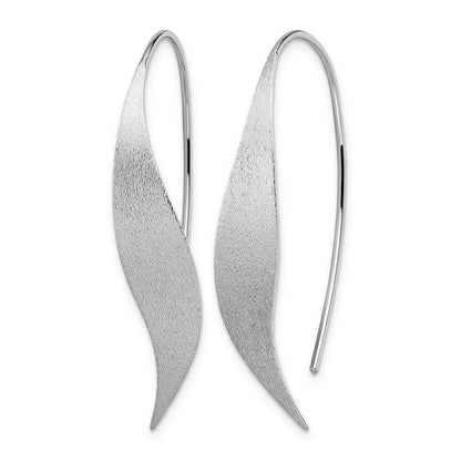 Sterling Silver Rhodium-Plated Polished & Brushed Earrings