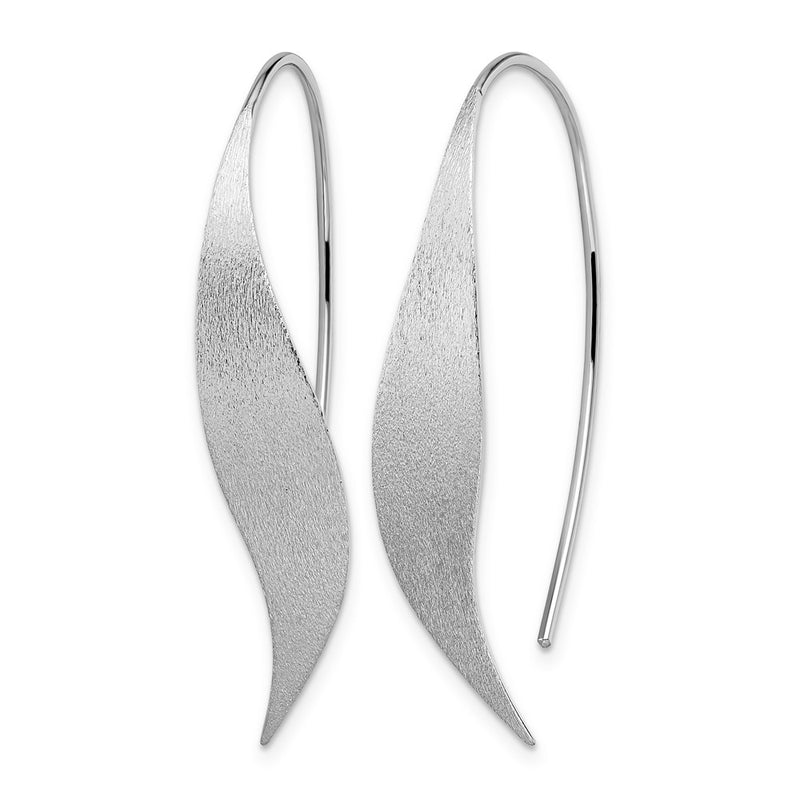 Sterling Silver Rhodium-Plated Polished & Brushed Earrings