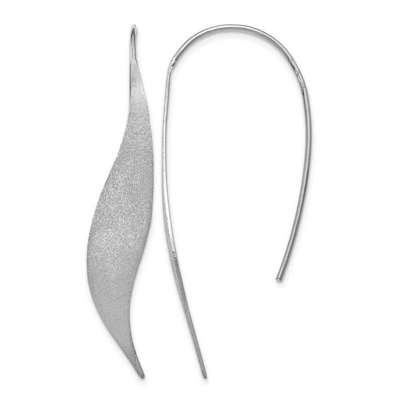 Sterling Silver Rhodium-Plated Polished & Brushed Earrings