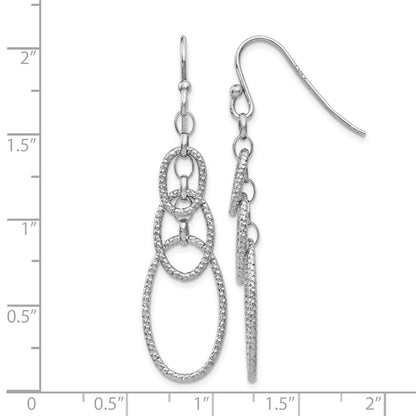Sterling Silver Textured Dangle Shepherd Hook Earrings