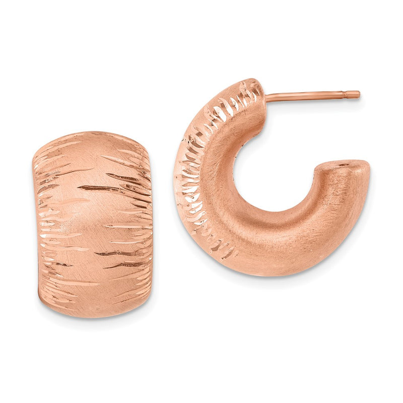 Ss/Gold Plated Sterling Silver & Rose Gold-Plated Satin D/C Post Hoop Earrings