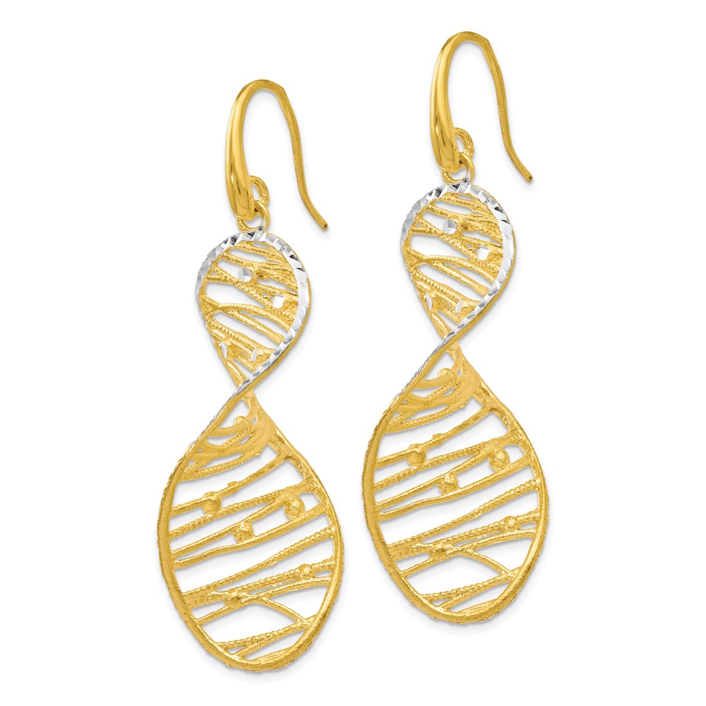 Sterling Silver Gold-Toned Textured Spiral Earrings
