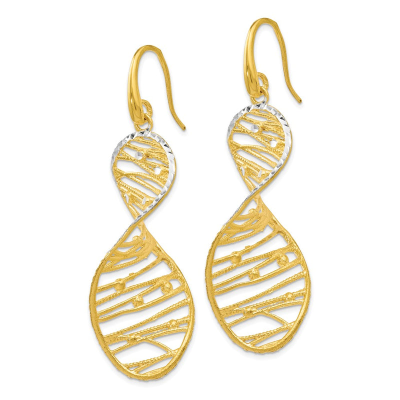 Sterling Silver Gold-Toned Textured Spiral Earrings