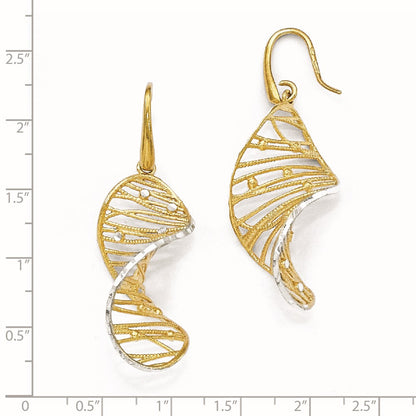 Sterling Silver Gold-Toned Textured Spiral Earrings
