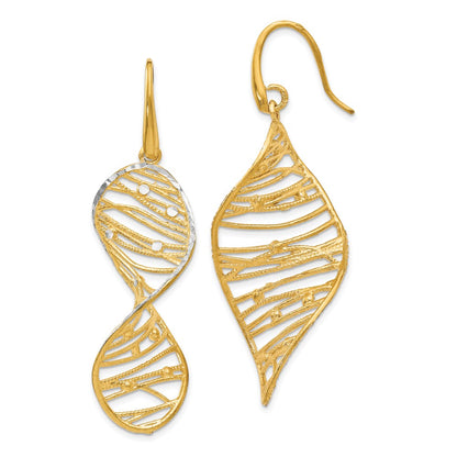 Sterling Silver Gold-Toned Textured Spiral Earrings