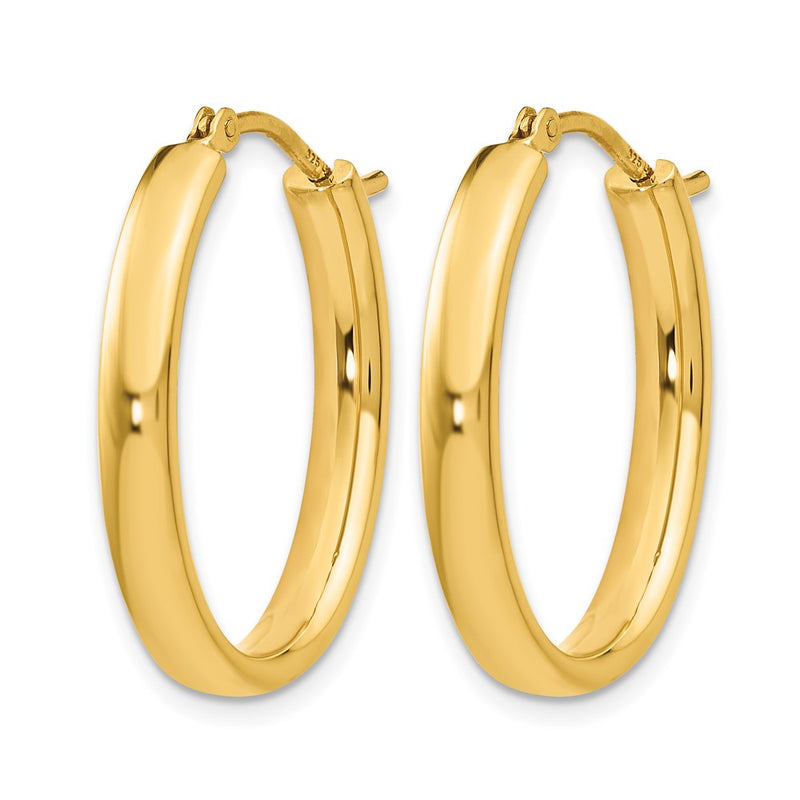 Ss/Gold Plated Sterling Silver Gold-Plated Polished Oval Hoop Earrings