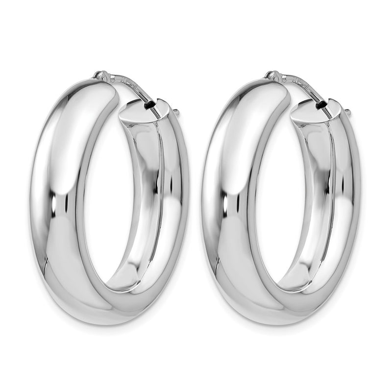Sterling Silver Polished Oval Hoop Earrings