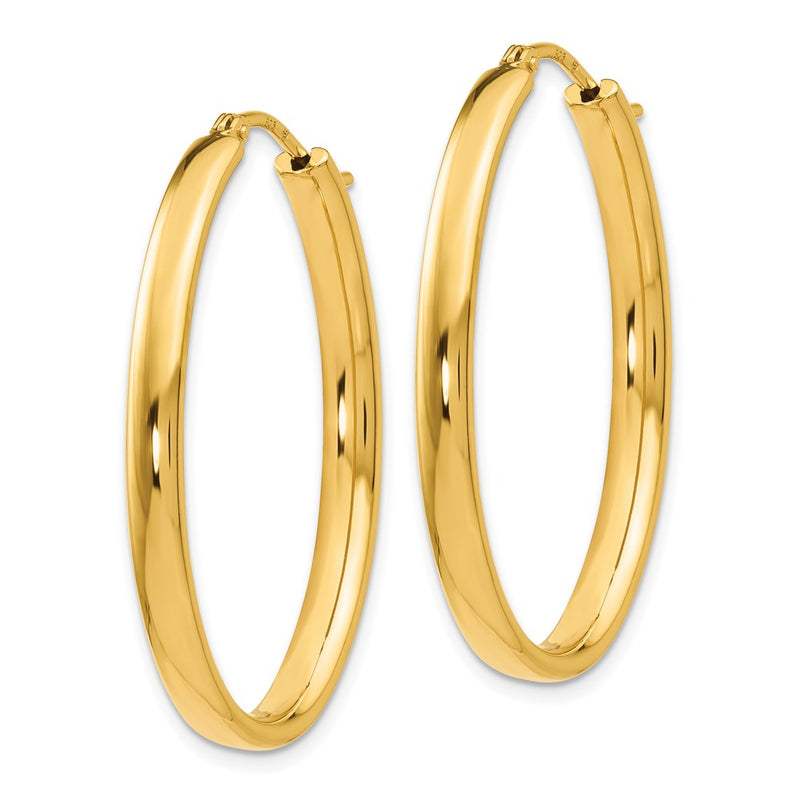 Ss/Gold Plated Sterling Silver Gold-Plated Polished Oval Hoop Earrings
