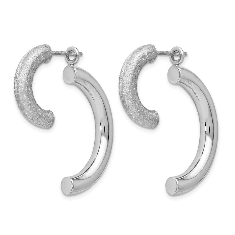 Sterling Silver Polished D/C Removable Front Back Earrings