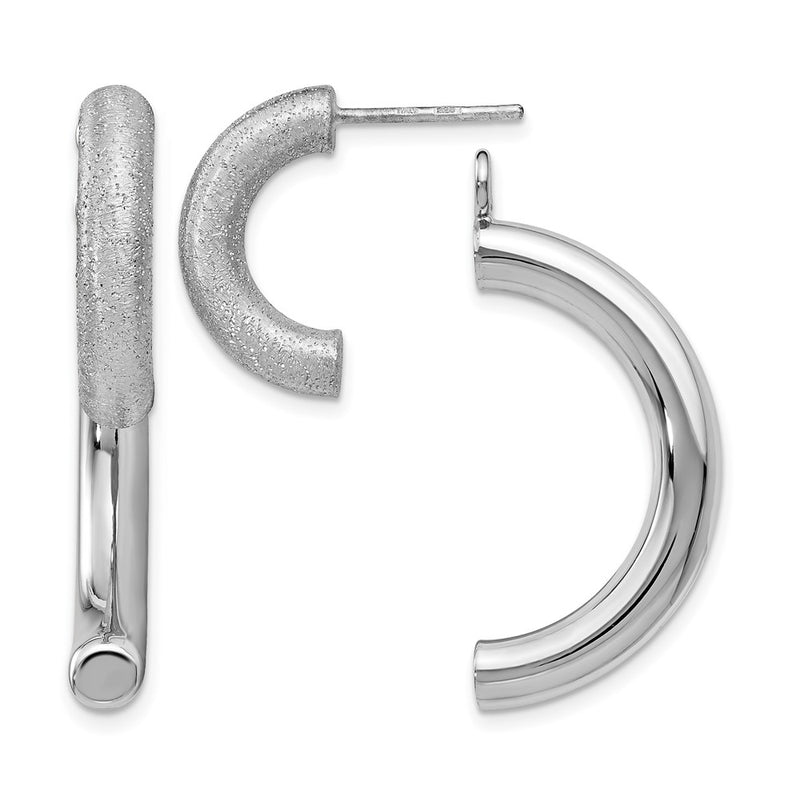 Sterling Silver Polished D/C Removable Front Back Earrings