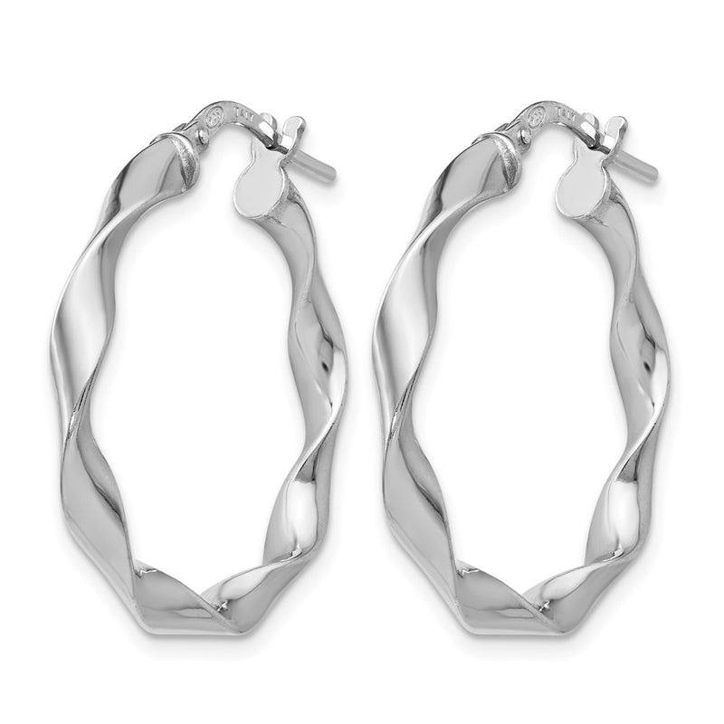Sterling Silver Polished Twisted Hoop Earrings