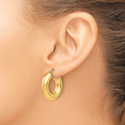 Sterling Silver Gold Tone Polished Hoop Earrings
