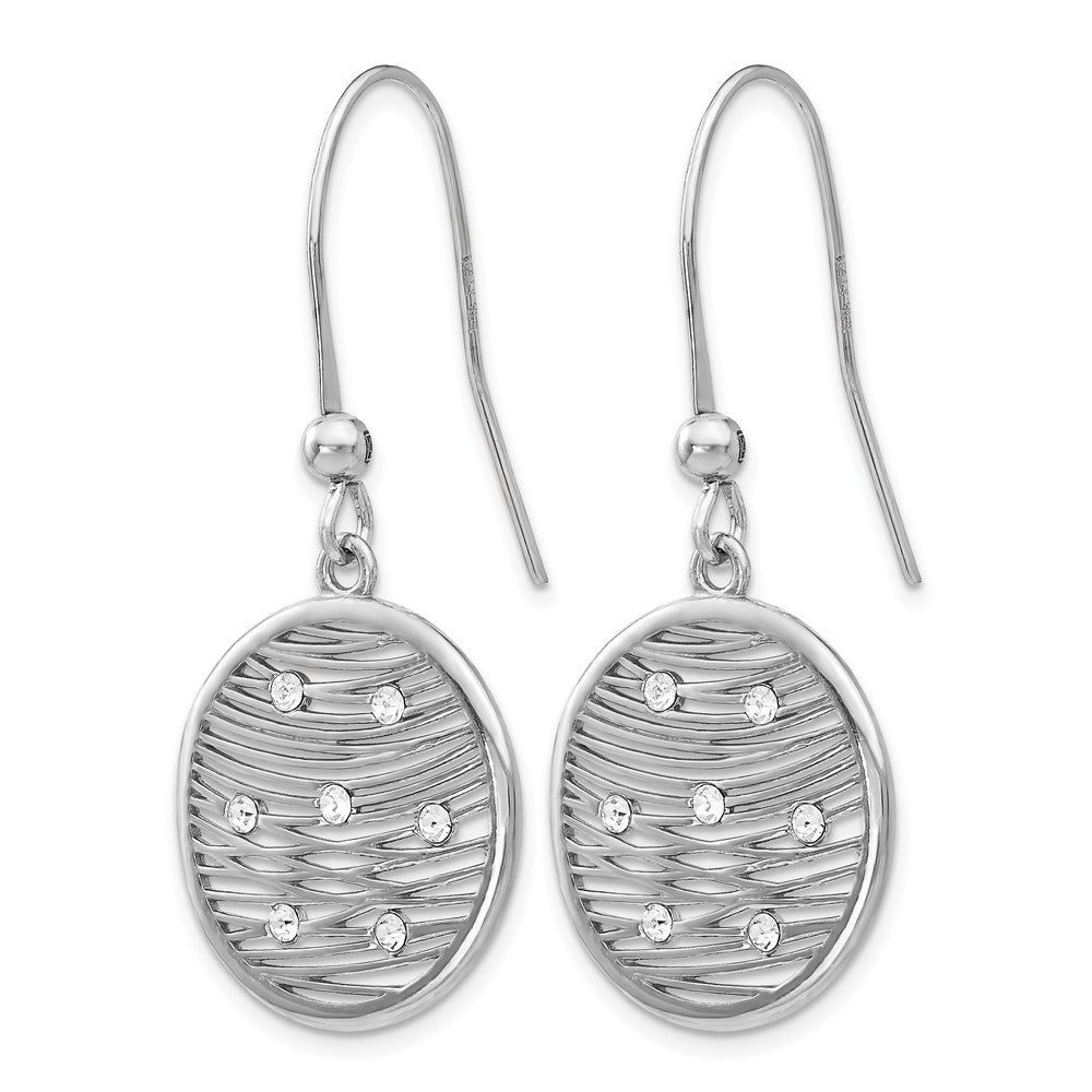 Sterling Silver Polished Preciosa Crystal Earrings