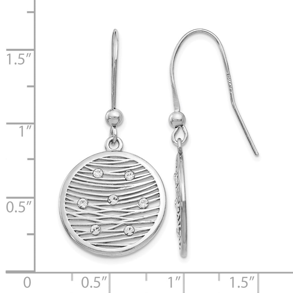 Sterling Silver Polished Preciosa Crystal Earrings