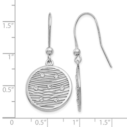 Sterling Silver Polished Preciosa Crystal Earrings