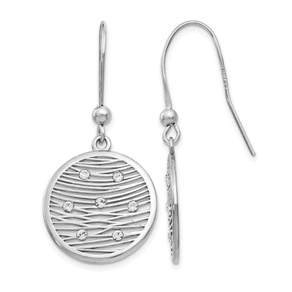Sterling Silver Polished Preciosa Crystal Earrings
