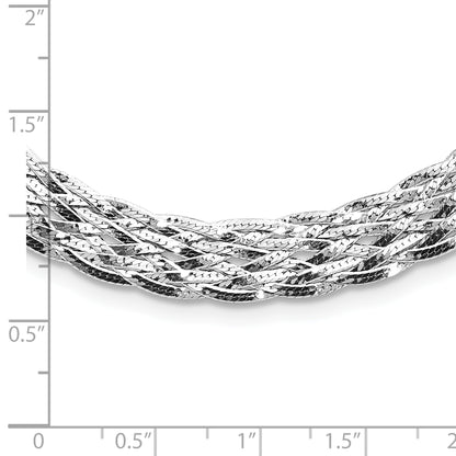 Sterling Silver Rh Plate Polished 4 In Ext. Choker Necklace