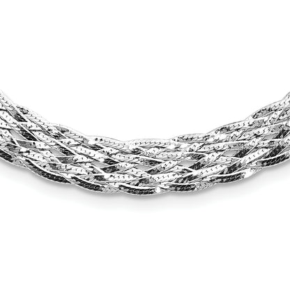 Sterling Silver Rh Plate Polished 4 In Ext. Choker Necklace
