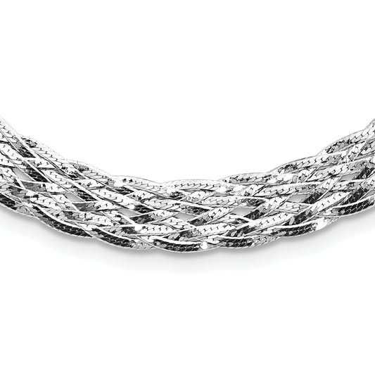 Sterling Silver Rh Plate Polished 4 In Ext. Choker Necklace