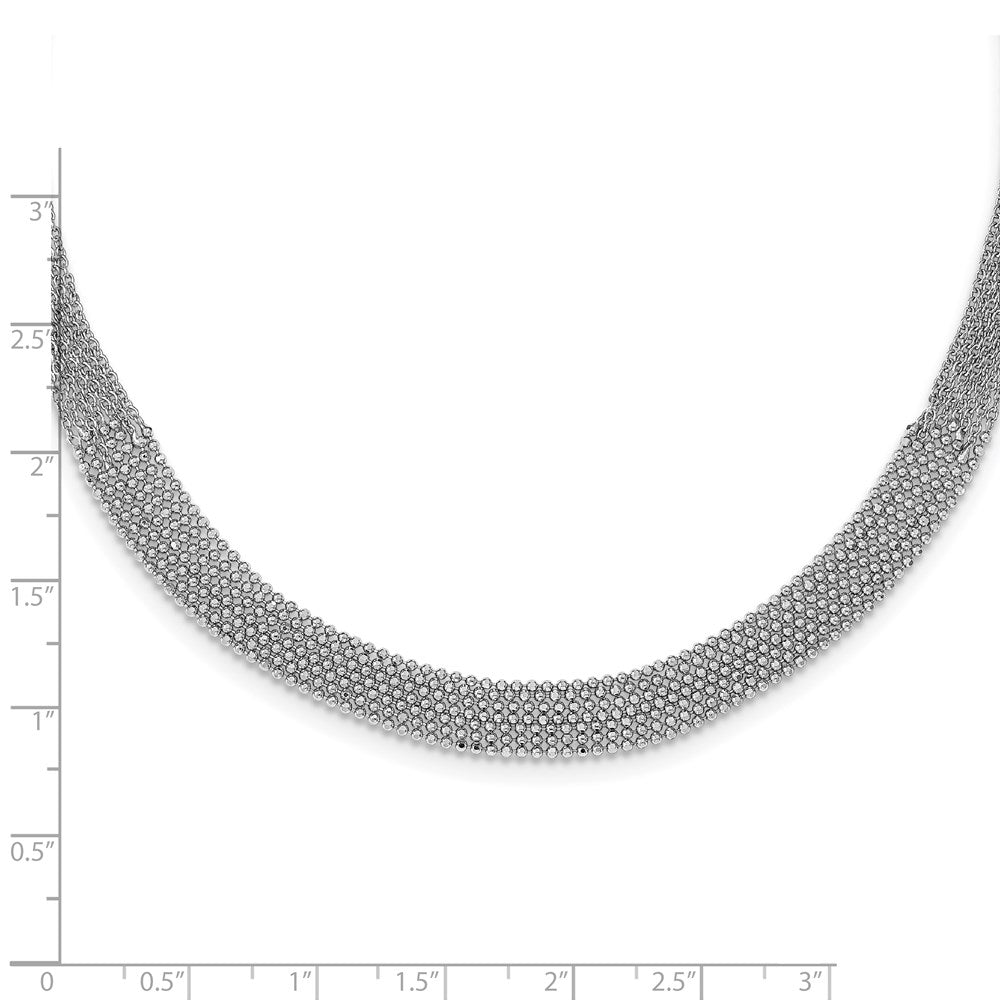 Sterling Silver Rhodium-Plated Polished Multi-Strand Necklace