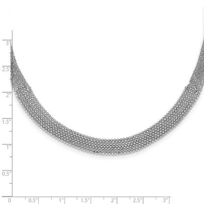 Sterling Silver Rhodium-Plated Polished Multi-Strand Necklace