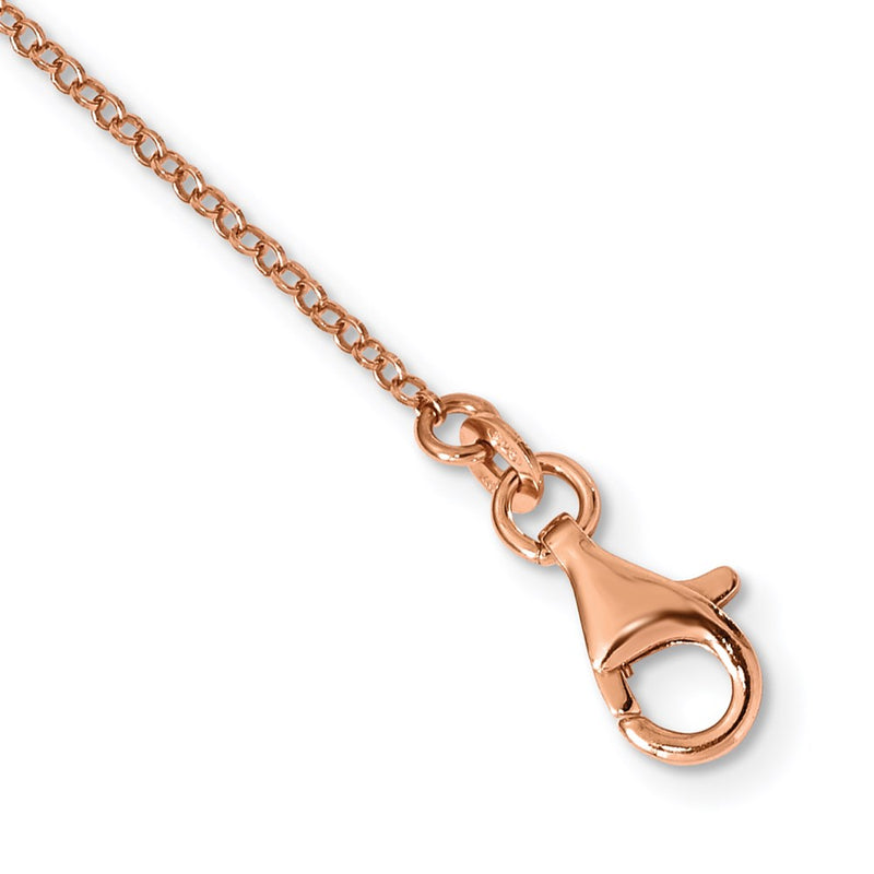 Sterling Silver Rose-Tone Fancy Necklace