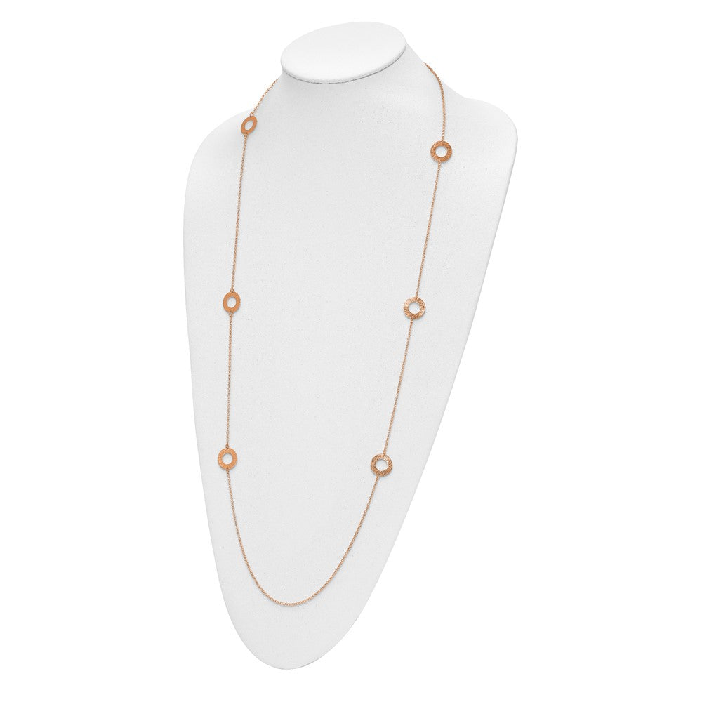 Sterling Silver Rose-Tone Fancy Necklace