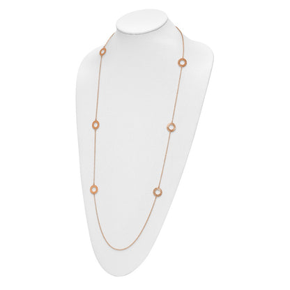Sterling Silver Rose-Tone Fancy Necklace