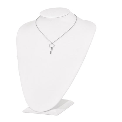 Sterling Silver Rhodium-Plated Cz Cross W/1.5 In Ext. Necklace