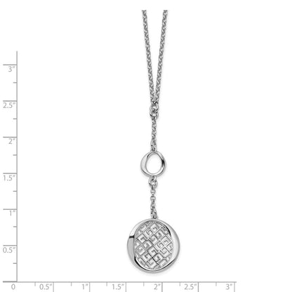 Sterling Silver Rhodium-Plated Filigree W/1.5In Ext. Necklace