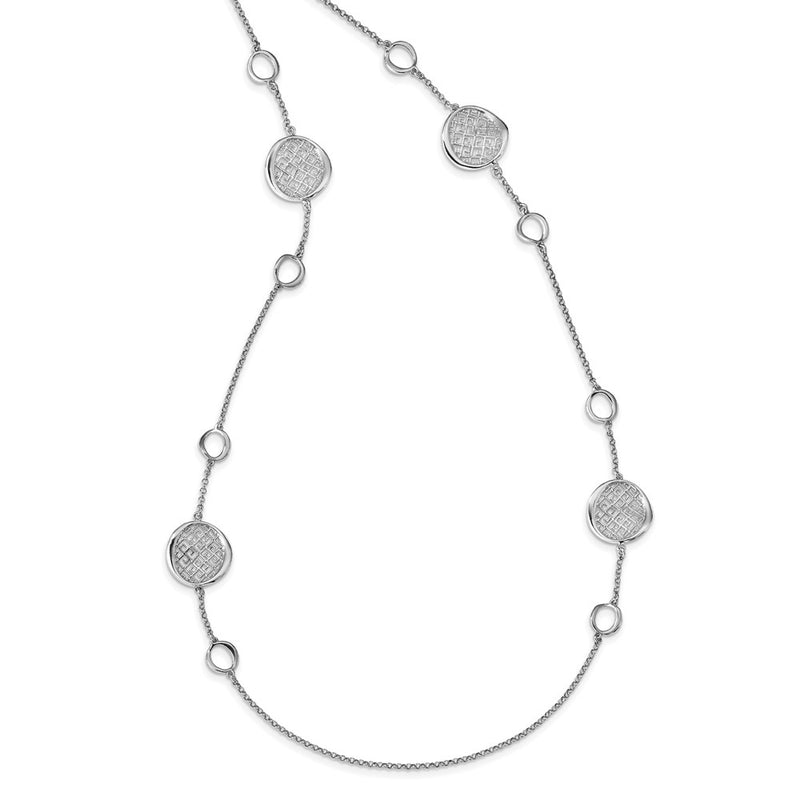 Sterling Silver Rhodium-Plated Filigree Necklace