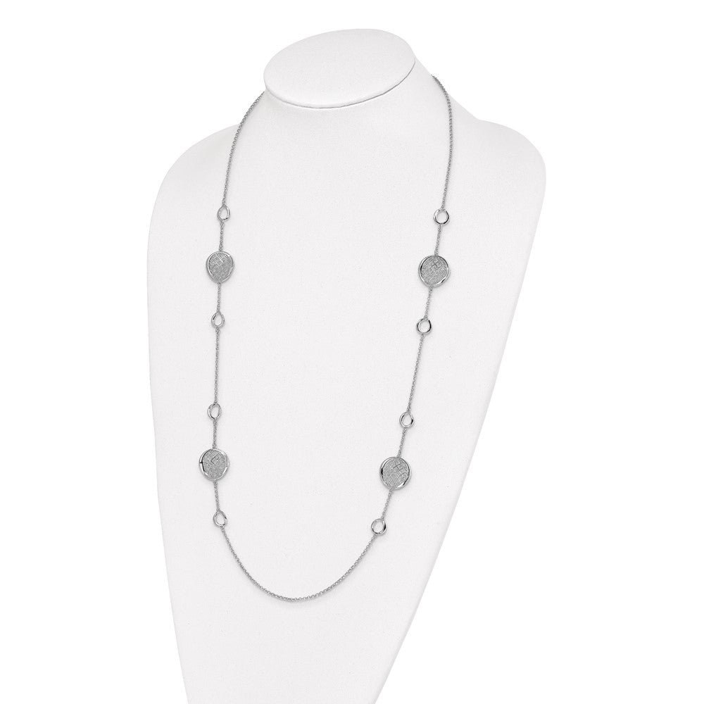 Sterling Silver Rhodium-Plated Filigree Necklace