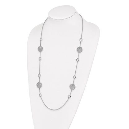 Sterling Silver Rhodium-Plated Filigree Necklace