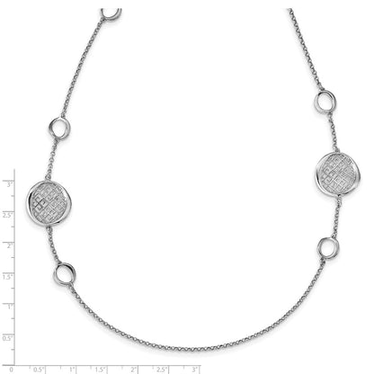 Sterling Silver Rhodium-Plated Filigree Necklace