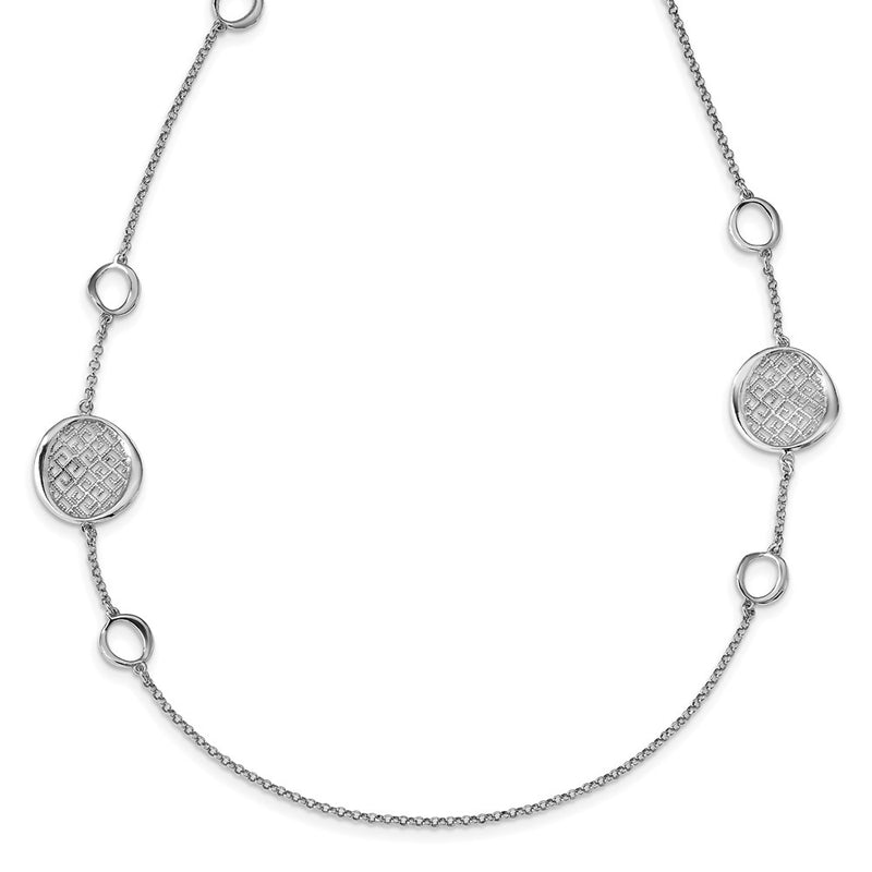Sterling Silver Rhodium-Plated Filigree Necklace