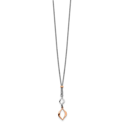 Sterling Silver & Rose-Tone W/1.5In Ext. Necklace