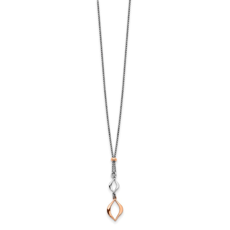 Sterling Silver & Rose-Tone W/1.5In Ext. Necklace