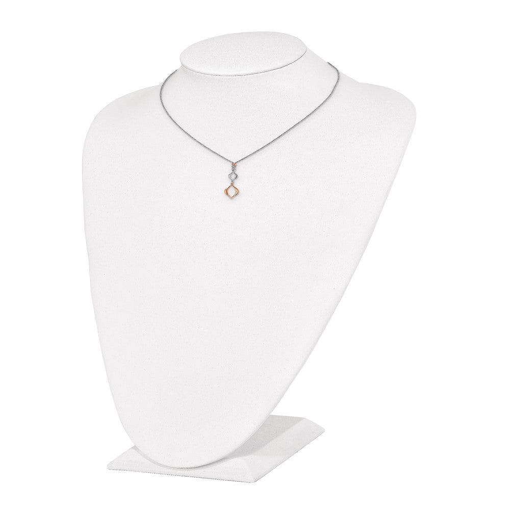 Sterling Silver & Rose-Tone W/1.5In Ext. Necklace