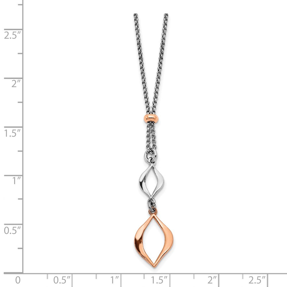 Sterling Silver & Rose-Tone W/1.5In Ext. Necklace