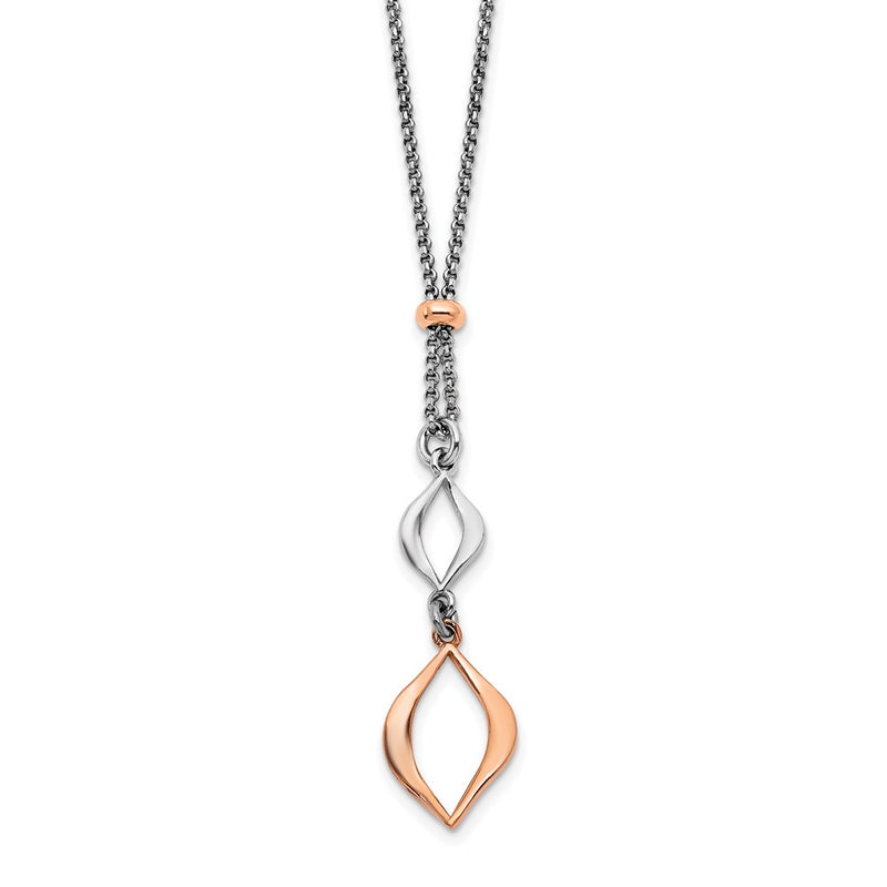 Sterling Silver & Rose-Tone W/1.5In Ext. Necklace