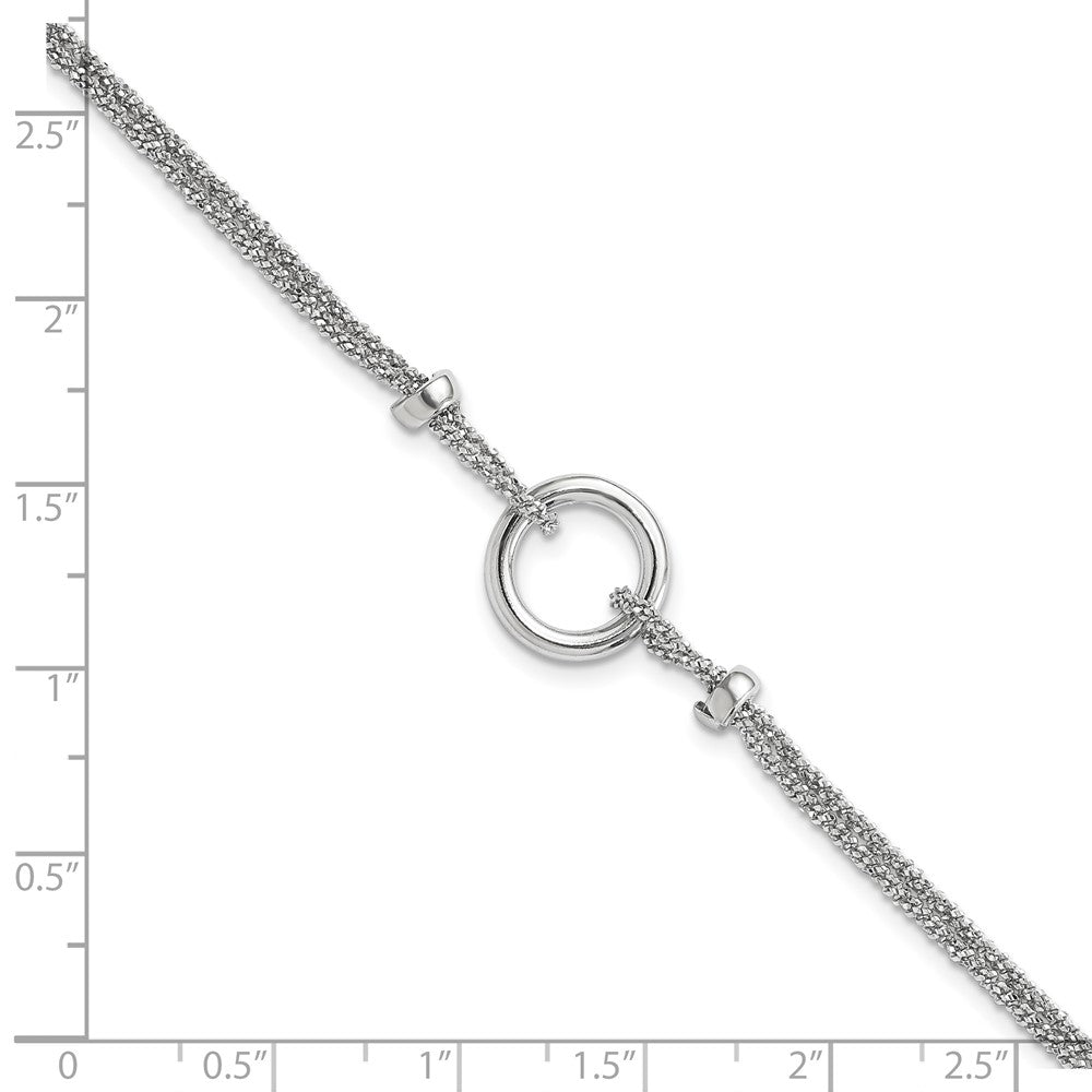 7 Inch Sterling Silver Rhodium-Plated W/1In Ext. Bracelet